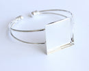 3pcs square 25mm bracelet blanks Bracelet Settings Bezel Bangle Bracelet Bases