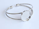 3pcs Crown bracelet blanks 20mm Bracelet Settings Bezel Bangle Bracelet Bases