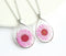 1pcs Handmade Teardrop pressed flower pendant jewelry