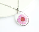 1pcs Handmade Teardrop pressed flower pendant jewelry