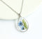 1pcs Handmade Teardrop Do not forget me pressed flower pendant jewelry