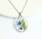 1pcs Handmade Teardrop Do not forget me pressed flower pendant jewelry