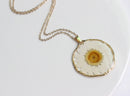 1pcs Crystal Chrysanthemum pressed flower pendant necklace jewelry