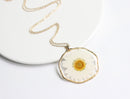 1pcs Crystal Chrysanthemum pressed flower pendant necklace jewelry