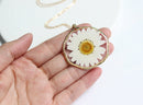 1pcs Crystal Chrysanthemum pressed flower pendant necklace jewelry