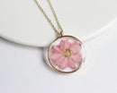 1pcs Handmade pressed flower pendant necklace jewelry