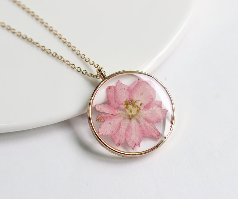 1pcs Handmade pressed flower pendant necklace jewelry