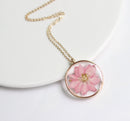 1pcs Handmade pressed flower pendant necklace jewelry