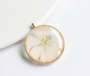 1pcs White feuiyan pressed flower jewelry, pressed flower pendant necklace, Real dried flower jewelry