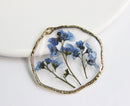 1pcs Do not forget me pressed flower pendant necklace jewelry