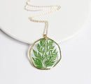 1pcs Handmade Leaves pressed flower pendant necklace jewelry