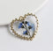 1pcs Forget me not pressed flower pendant necklace, Real dried flower jewelry