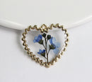 1pcs  Handmade Heart-shaped pressed flower pendant jewelry