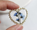 1pcs Forget me not pressed flower pendant necklace, Real dried flower jewelry