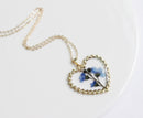 1pcs  Handmade Heart-shaped pressed flower pendant jewelry