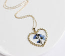 1pcs  Handmade Heart-shaped pressed flower pendant jewelry