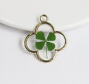 1pcs  Handmade Real four-leaf clover pressed flower pendant jewelry