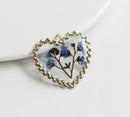 1pcs  Handmade Heart-shaped Don't forget no flowers pressed flower pendant jewelry