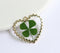 1pcs  Handmade Heart-shaped Real four-leaf clover pressed flower pendant jewelry