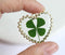 1pcs Handmade Heart-shaped Real four-leaf clover pressed flower pendant jewelry