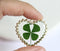 1pcs  Handmade Heart-shaped Real four-leaf clover pressed flower pendant jewelry