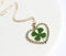 1pcs Handmade Heart-shaped Real four-leaf clover pressed flower pendant jewelry