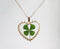 1pcs  Handmade Heart-shaped Real four-leaf clover pressed flower pendant jewelry