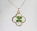 1pcs  Handmade Real four-leaf clover pressed flower pendant jewelry