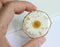 1pcs Gold foil pressed flower necklace, White chrysanthemum pressed flower pendant jewelry