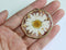 1pcs Gold foil pressed flower necklace, White chrysanthemum pressed flower pendant jewelry