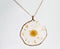 1pcs Handmade Crystal chrysanthemum and gold leaf pressed flower pendant necklace jewelry