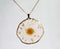 1pcs Handmade Crystal chrysanthemum and gold leaf pressed flower pendant necklace jewelry