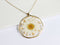 1pcs Handmade Crystal chrysanthemum and gold leaf pressed flower pendant necklace jewelry