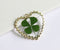 1pcs  Handmade Heart-shaped Real four-leaf clover pressed flower pendant jewelry