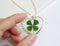 1pcs Handmade Heart-shaped Real four-leaf clover pressed flower pendant jewelry