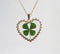 1pcs Handmade Heart-shaped Real four-leaf clover pressed flower pendant jewelry