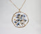 1pcs Handmade Forget-me-not gold leaf pressed flower pendant necklace jewelry