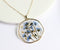 1pcs Gold foil pressed flower necklace, forget me not pressed flower pendant jewelry