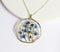 1pcs Handmade Forget-me-not gold leaf pressed flower pendant necklace jewelry