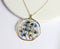 1pcs Gold foil pressed flower necklace, forget me not pressed flower pendant jewelry