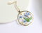 1pcs Gold foil pressed flower necklace jewelry