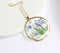 1pcs  Gold leaf pressed flower Pendant Necklace