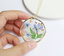 1pcs Handmade pressed flower pendant necklace jewelry