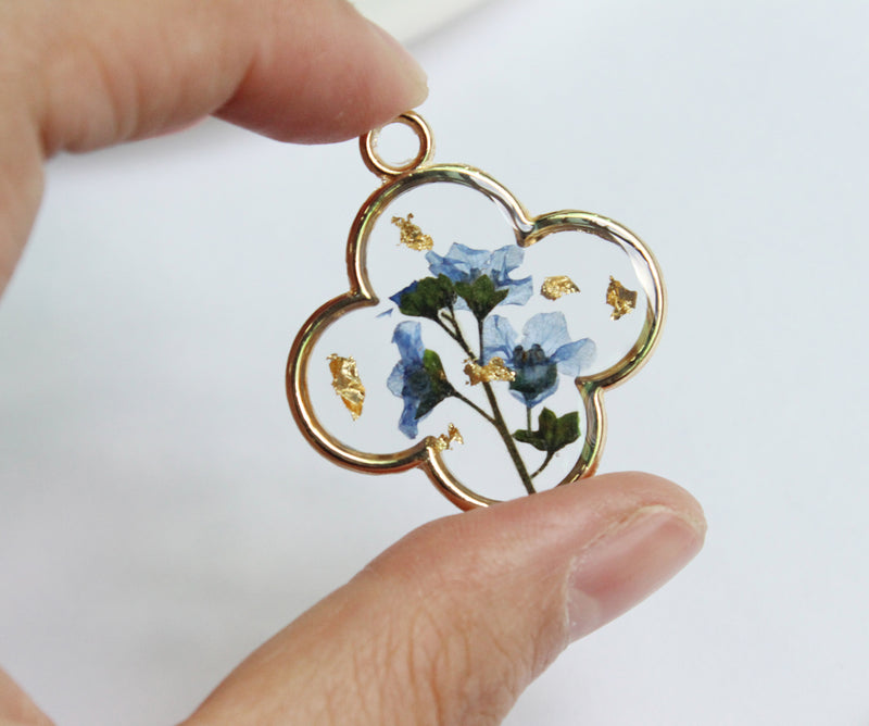 1pcs  Handmade pressed flower pendant jewelry