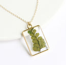 1pcs Handmade Leaves pressed flower pendant jewelry Rectangle 21x34mm