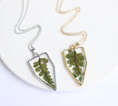 1pcs Handmade Leaves pressed flower pendant jewelry Rectangle 21x34mm