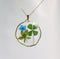 1pcs Four leaf clover pressed flower Pendant Necklace