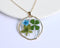 1pcs Four leaf clover pressed flower Pendant Necklace