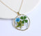 1pcs Four leaf clover pressed flower Pendant Necklace