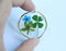 1pcs Handmade Four-leaf clover forget-me-not pressed flower pendant jewelry